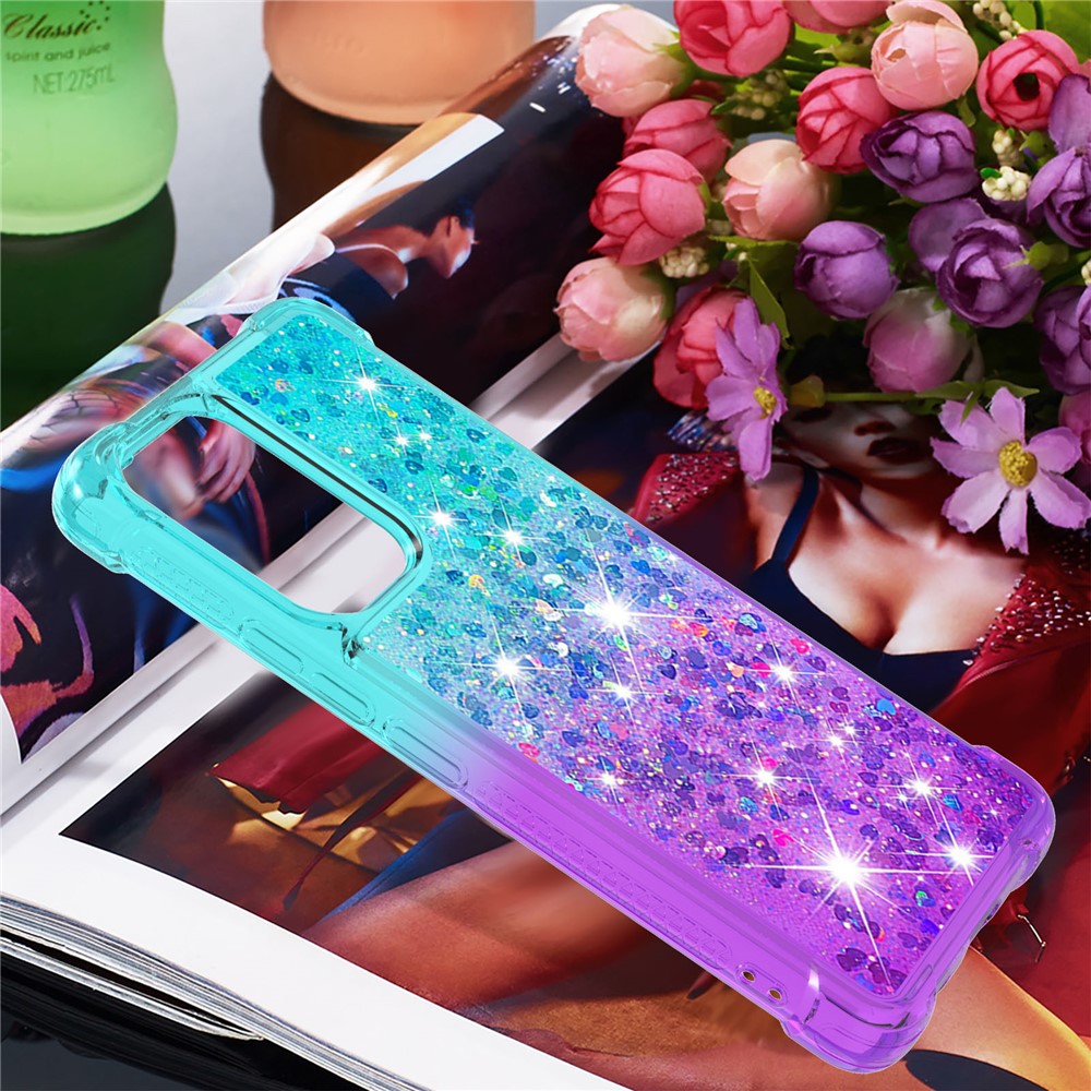 LE3 Series Gradient Glittering Sequins Quicksand TPU Cover Shell Anti-Scratch Corner Cushion Phone Case for Samsung Galaxy A53 5G