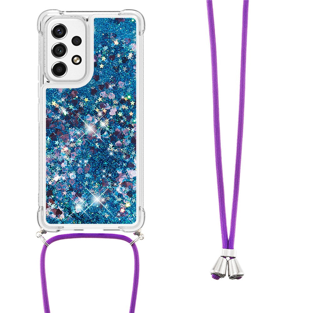 Til Samsung Galaxy A53 5G TPU-cover Quicksand-telefoncover med snor