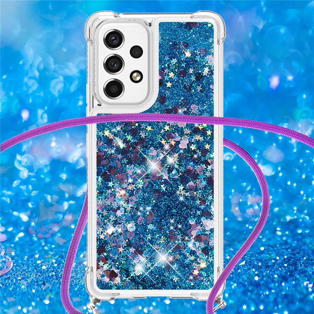Til Samsung Galaxy A53 5G TPU-cover Quicksand-telefoncover med snor