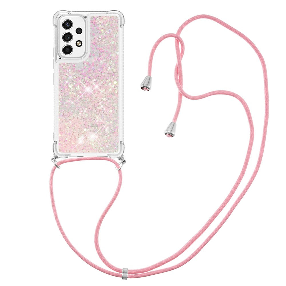 Til Samsung Galaxy A53 5G TPU-cover Quicksand-telefoncover med snor