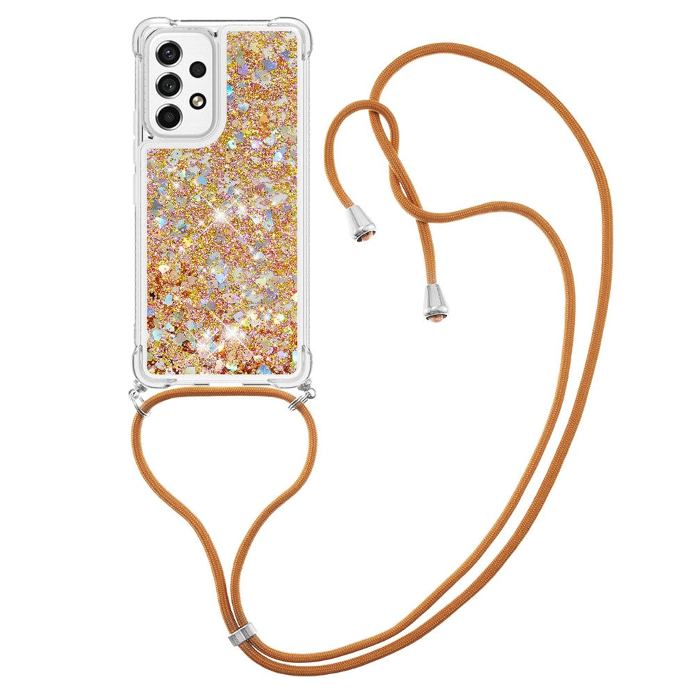 Til Samsung Galaxy A53 5G TPU-cover Quicksand-telefoncover med snor