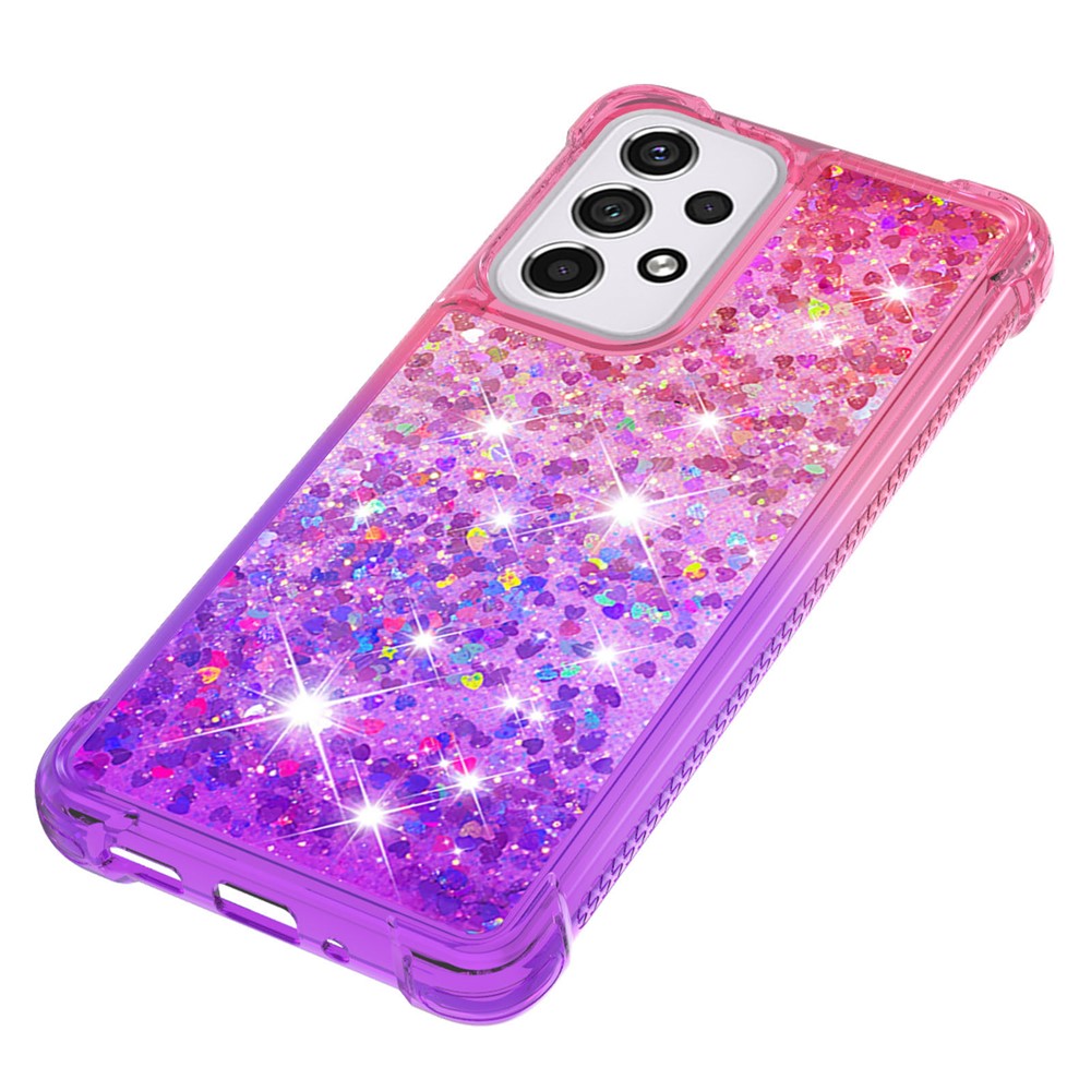 LE3-serien Gradient Glitterende Pailletter Kviksand TPU Cover Skal Dynamisk Sjov Telefonetui til Samsung Galaxy A33 5G