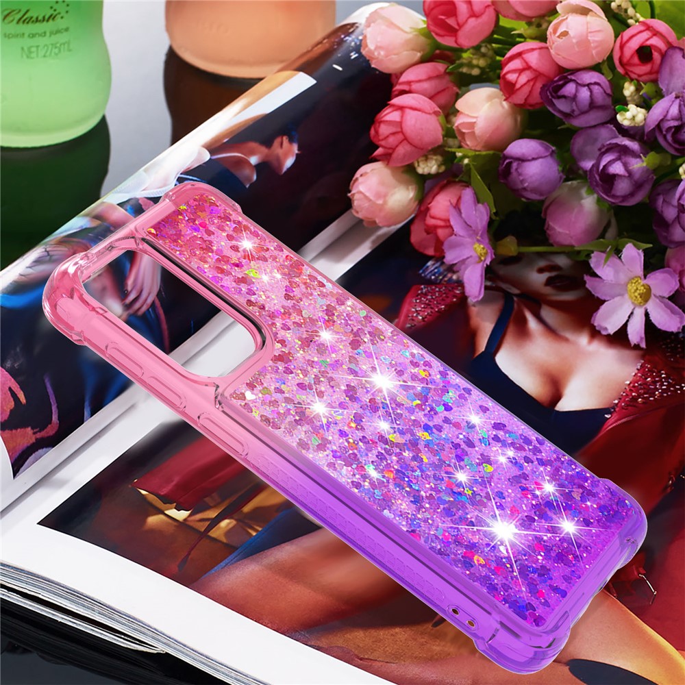 LE3-serien Gradient Glitterende Pailletter Kviksand TPU Cover Skal Dynamisk Sjov Telefonetui til Samsung Galaxy A33 5G