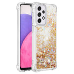 LE1-serien Quicksand TPU Beskyttende Cover Skal Ikke-gulnende Kanter Glimrende Pailletter Quicksand Telefonetui til Samsung Galaxy A33 5G