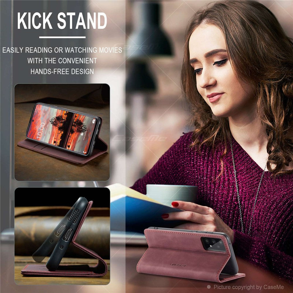 CASEME 013-serien pungfunktion PU-læder + TPU mobiltelefoncover med auto-absorberet magnetlukning til Samsung Galaxy A33 5G