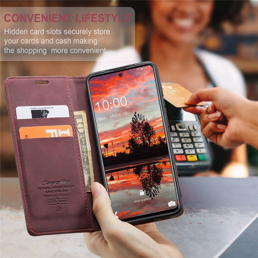 CASEME 013-serien pungfunktion PU-læder + TPU mobiltelefoncover med auto-absorberet magnetlukning til Samsung Galaxy A33 5G