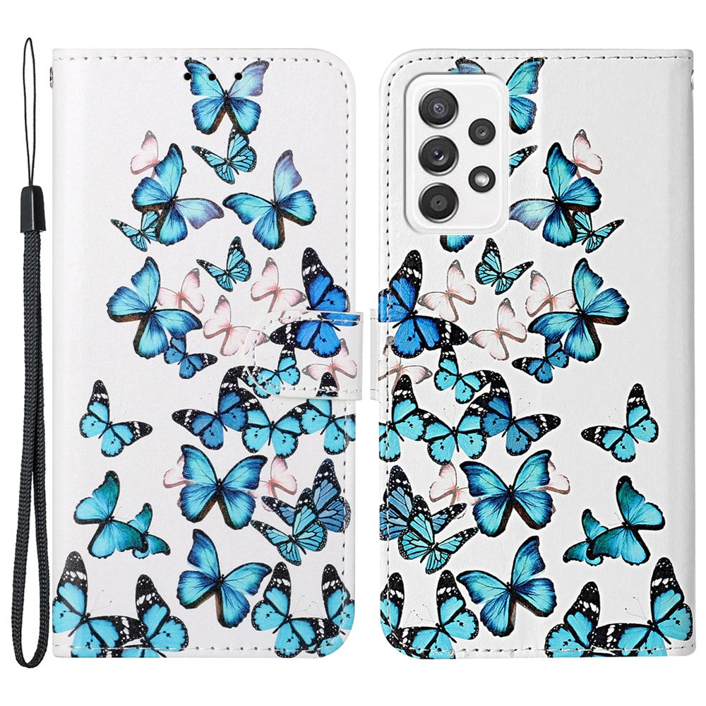 Mönstertryck PU-läder + TPU Magnetspänne mobilskal med Vikbart Stativ Plånbok för Samsung Galaxy A33 5G