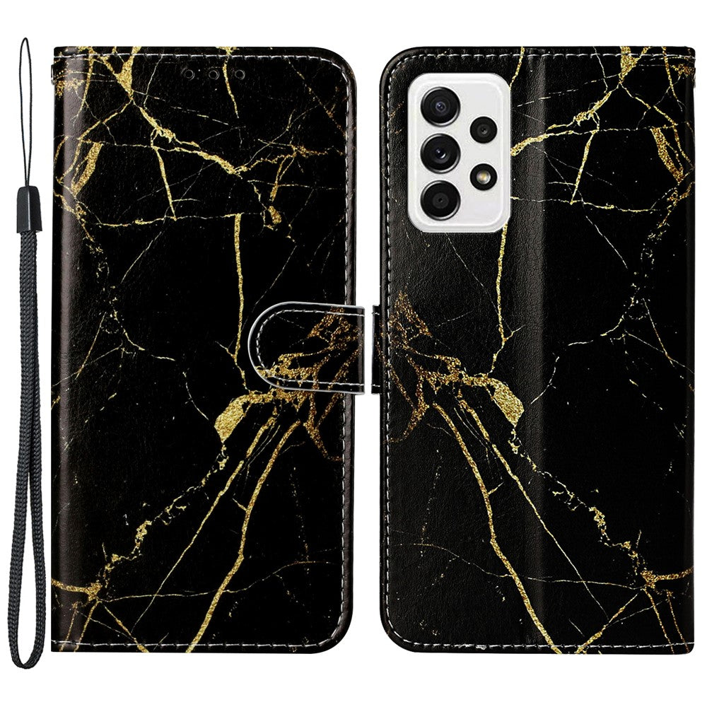 Mönstertryck PU-läder + TPU Magnetspänne mobilskal med Vikbart Stativ Plånbok för Samsung Galaxy A33 5G