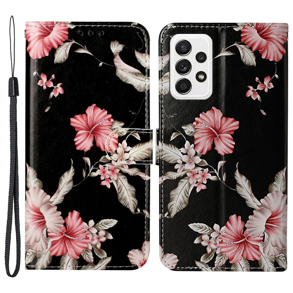 Mønstertryk PU-læder + TPU magnetisk klaptelefoncover med foldbar standerpung til Samsung Galaxy A33 5G