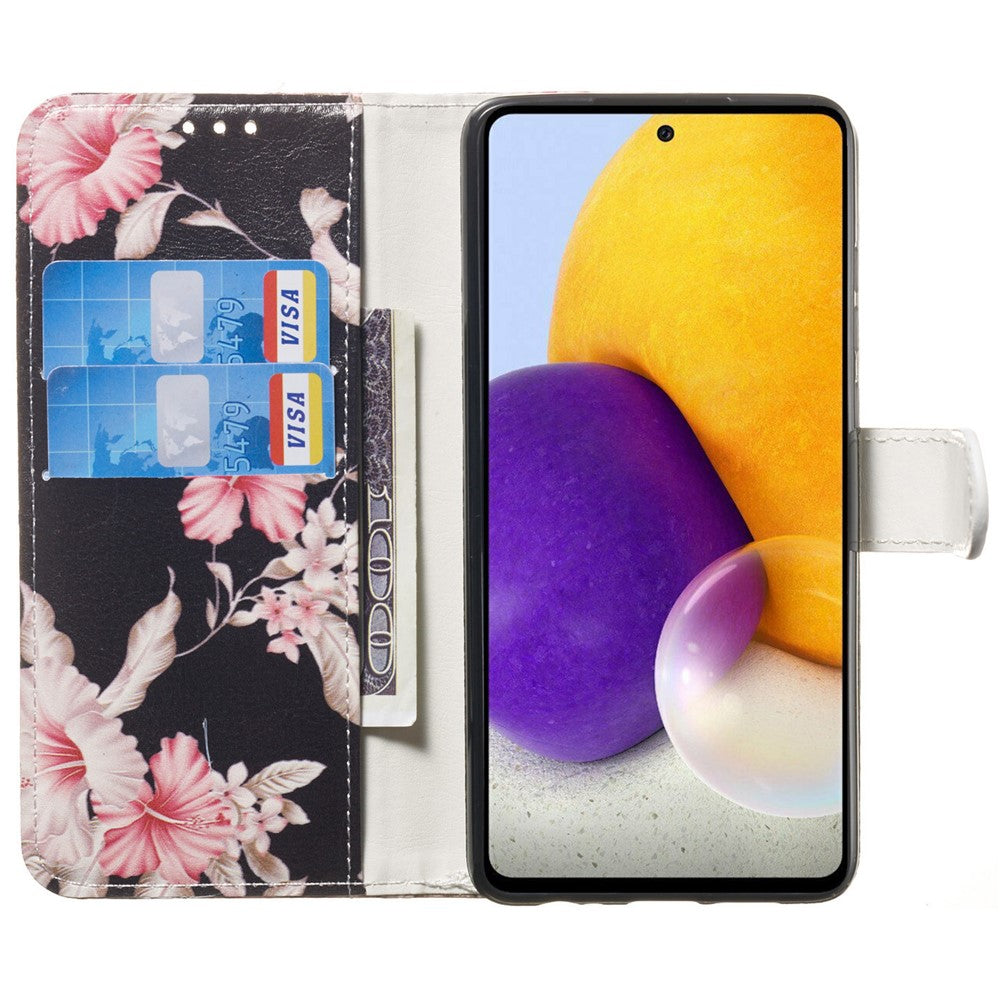 Mønstertryk PU-læder + TPU magnetisk klaptelefoncover med foldbar standerpung til Samsung Galaxy A33 5G