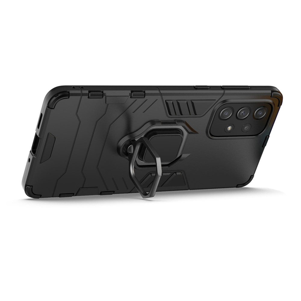 Til Samsung Galaxy A73 5G Ringholder Kickstand PC + TPU Dobbeltlags Stødabsorberende Beskyttelsescover