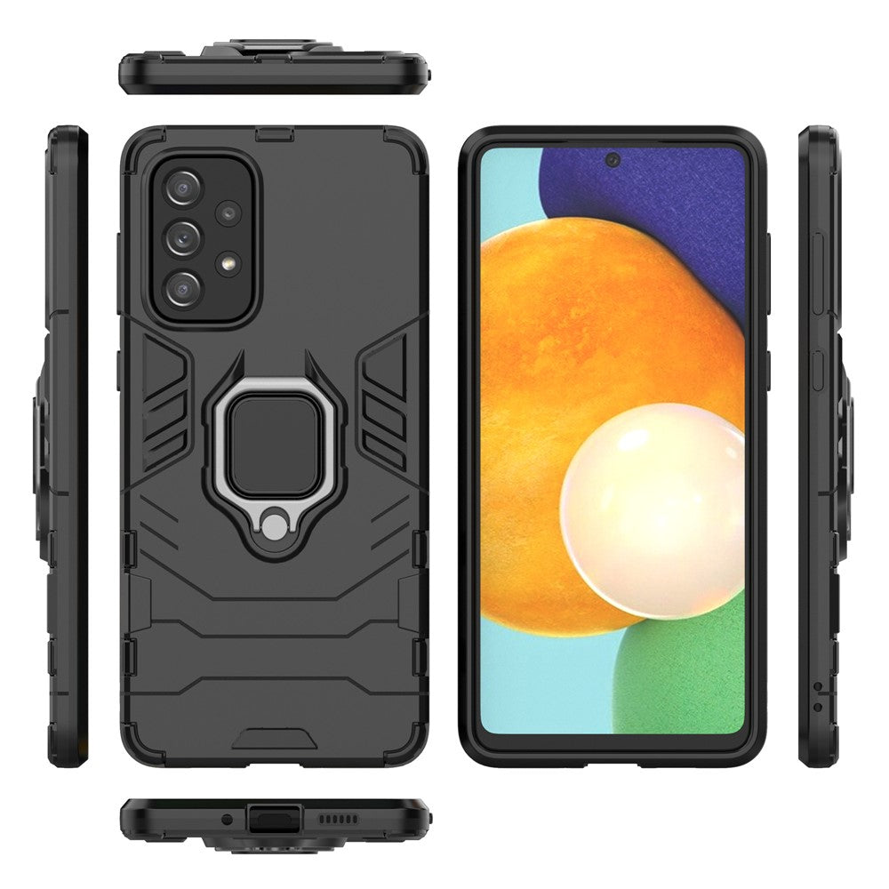 Til Samsung Galaxy A73 5G Ringholder Kickstand PC + TPU Dobbeltlags Stødabsorberende Beskyttelsescover