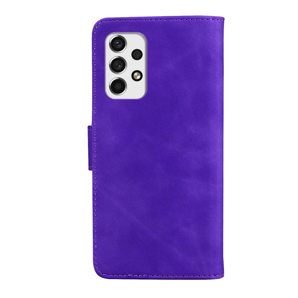 PU Leather + TPU Folio Flip Phone Case Solid Color Anti-scratch Shell with Stand Wallet for Samsung Galaxy A53 5G