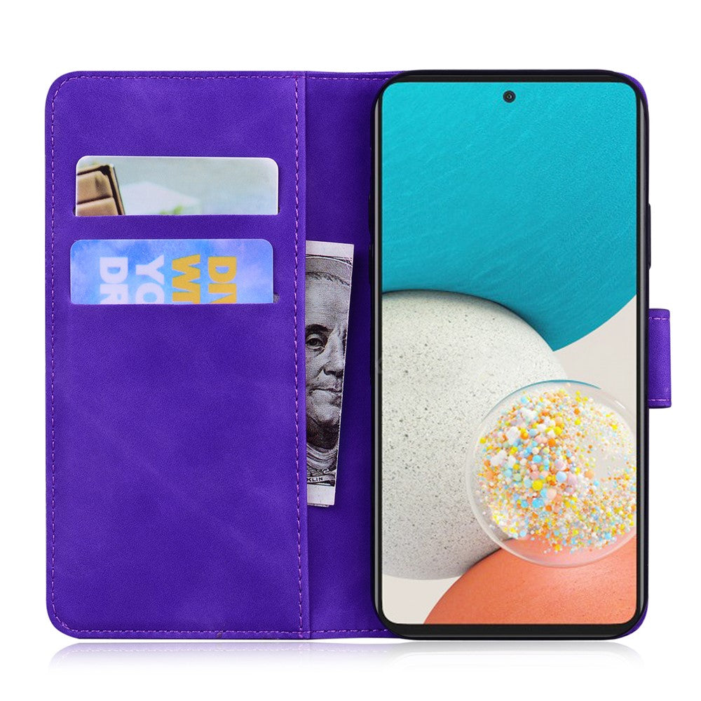 PU Leather + TPU Folio Flip Phone Case Solid Color Anti-scratch Shell with Stand Wallet for Samsung Galaxy A53 5G