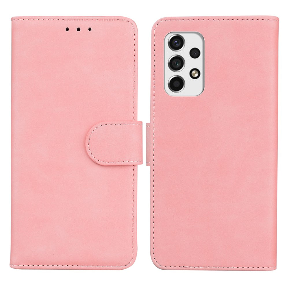 PU-läder + TPU Folio Flip-skal Enfärgat Reptåligt Skal med Stativ Plånbok för Samsung Galaxy A53 5G