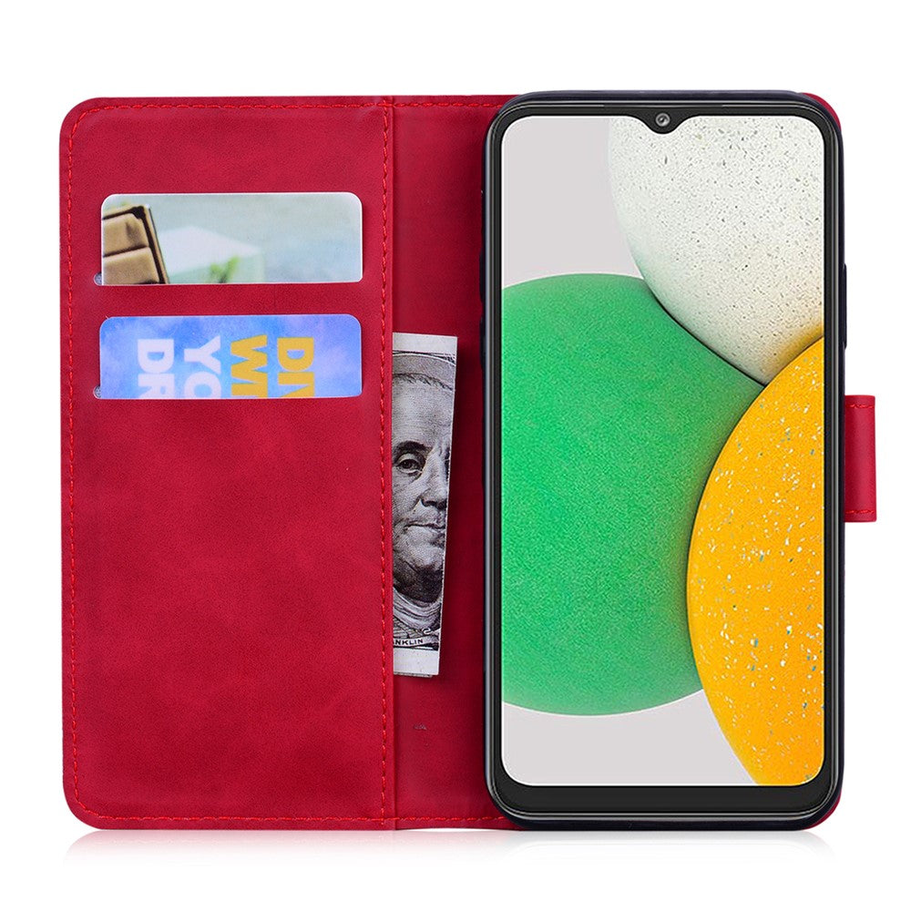 Til Samsung Galaxy A13 4G Fuld Beskyttende Tekstureret Praktisk Læder Etui Magnetisk Mobiltelefon Pung Cover med Stand