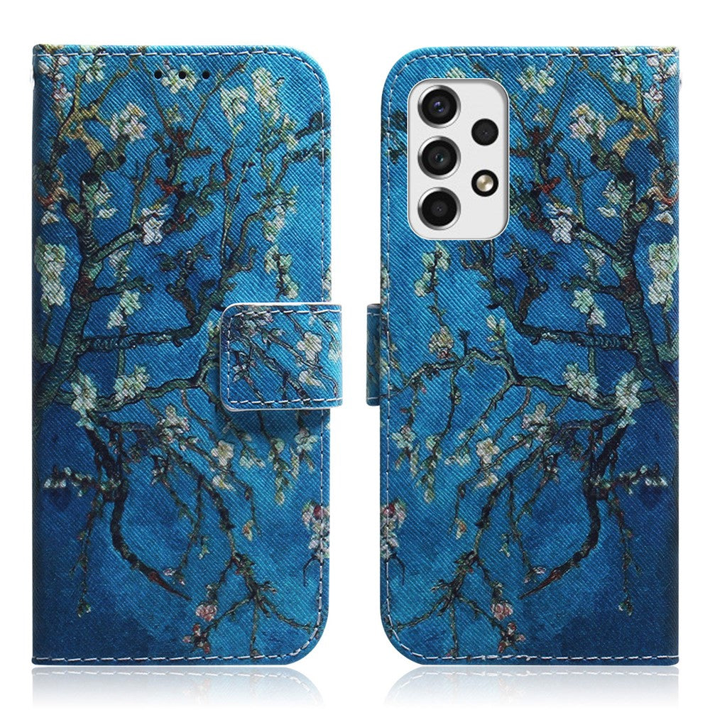 PU-læder + TPU Dobbelt Beskyttelse Mønsterprint Anti-fald Pung Stander Mobiltelefoncover til Samsung Galaxy A33 5G