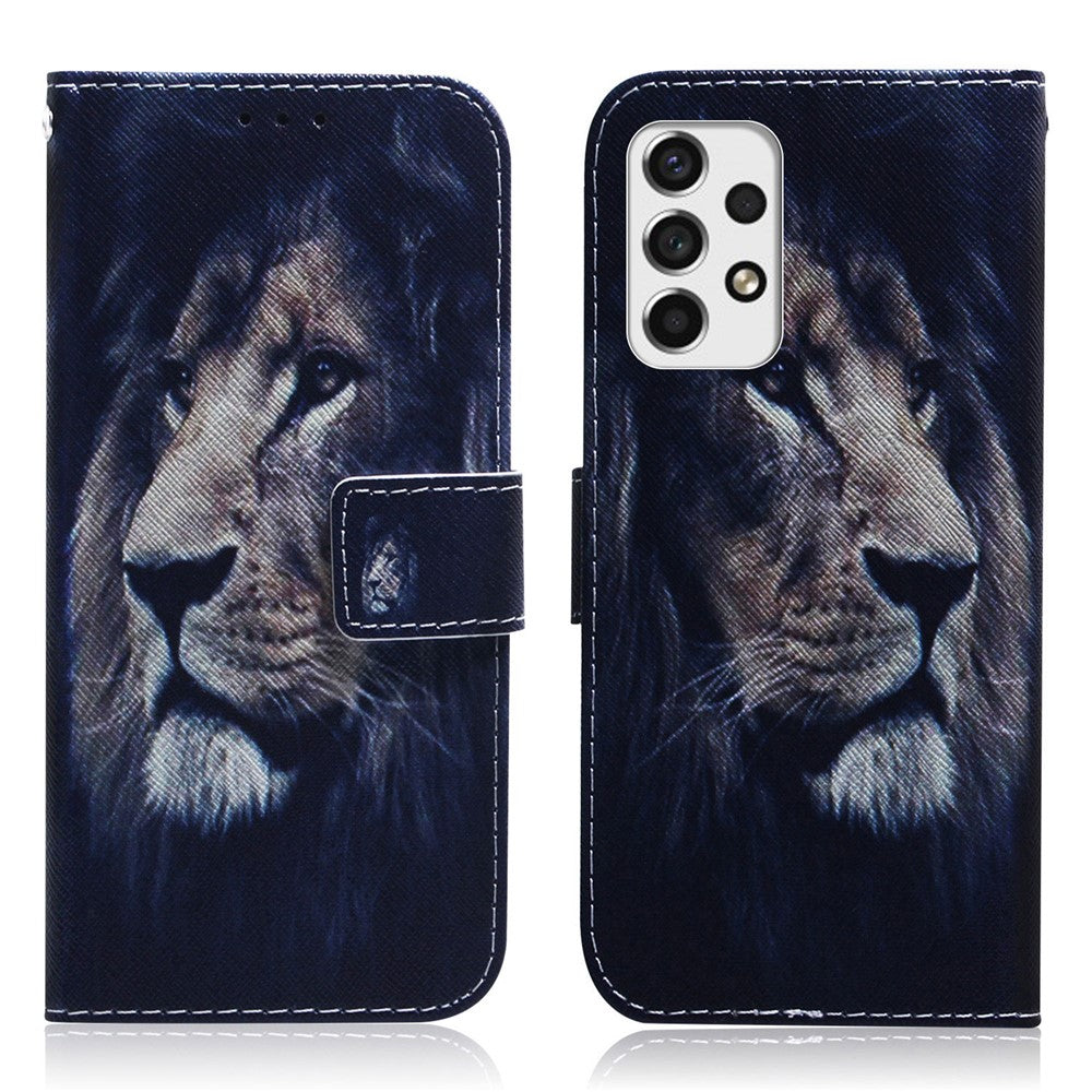 PU-læder + TPU Dobbelt Beskyttelse Mønsterprint Anti-fald Pung Stander Mobiltelefoncover til Samsung Galaxy A33 5G