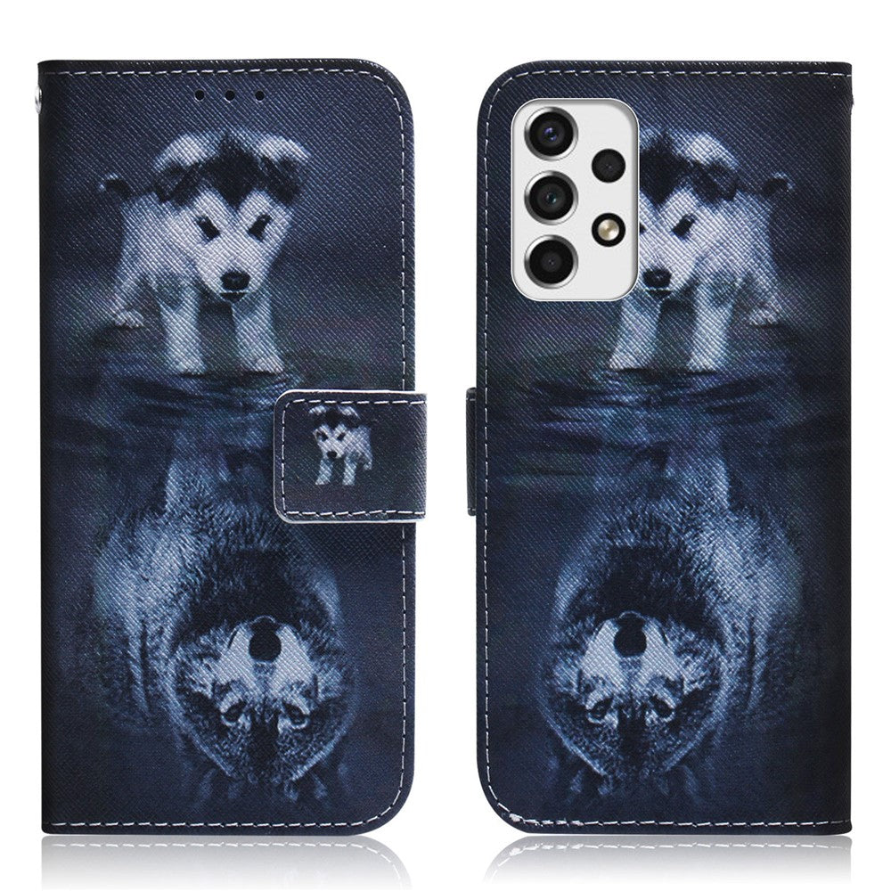 PU-læder + TPU Dobbelt Beskyttelse Mønsterprint Anti-fald Pung Stander Mobiltelefoncover til Samsung Galaxy A33 5G