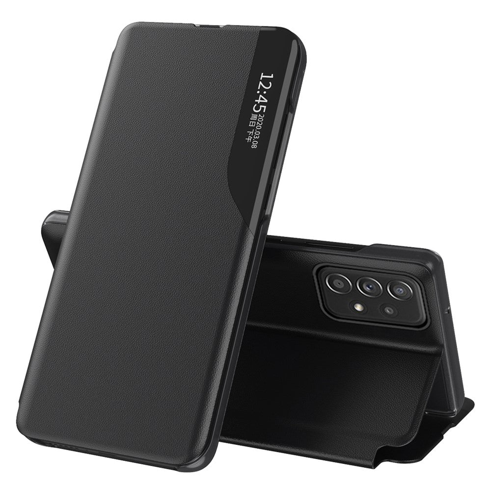 Etui med vindue i PU-læder med stander til Samsung Galaxy A73 5G