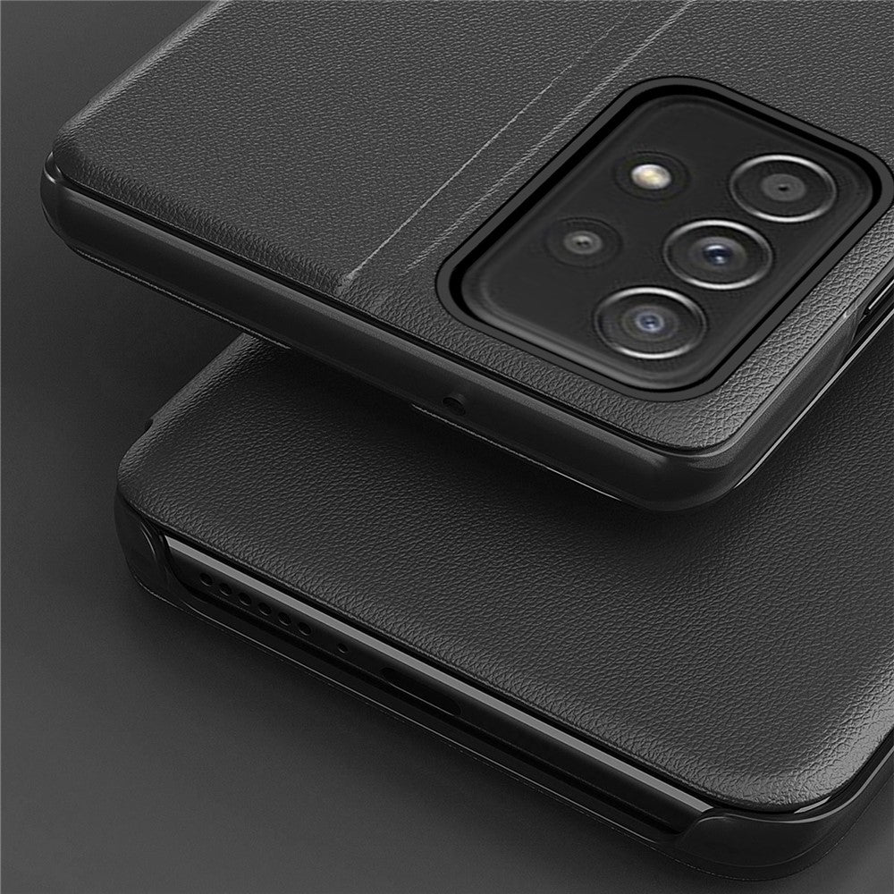 Etui med vindue i PU-læder med stander til Samsung Galaxy A73 5G