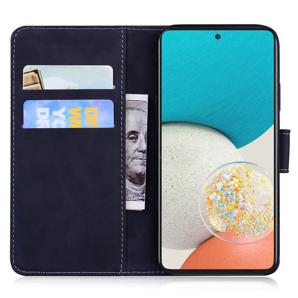 Til Samsung Galaxy A53 5G Flip Lædercover Beskyttende Telefonetui Med Præget Tigermønster Og Stander Til Kreditkort