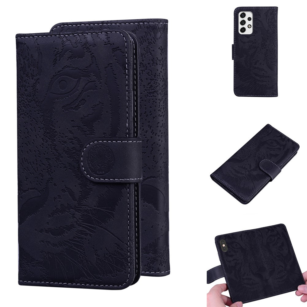 Til Samsung Galaxy A53 5G Flip Lædercover Beskyttende Telefonetui Med Præget Tigermønster Og Stander Til Kreditkort