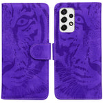 Til Samsung Galaxy A53 5G Flip Lædercover Beskyttende Telefonetui Med Præget Tigermønster Og Stander Til Kreditkort