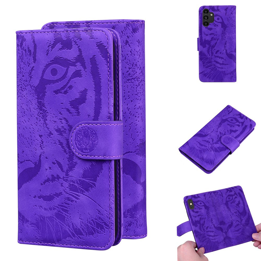 Flip Mobile Phone Bag Case Imprinting Tiger Pattern PU Leather Protective Phone Cover with Stand Wallet for Samsung Galaxy A13 4G