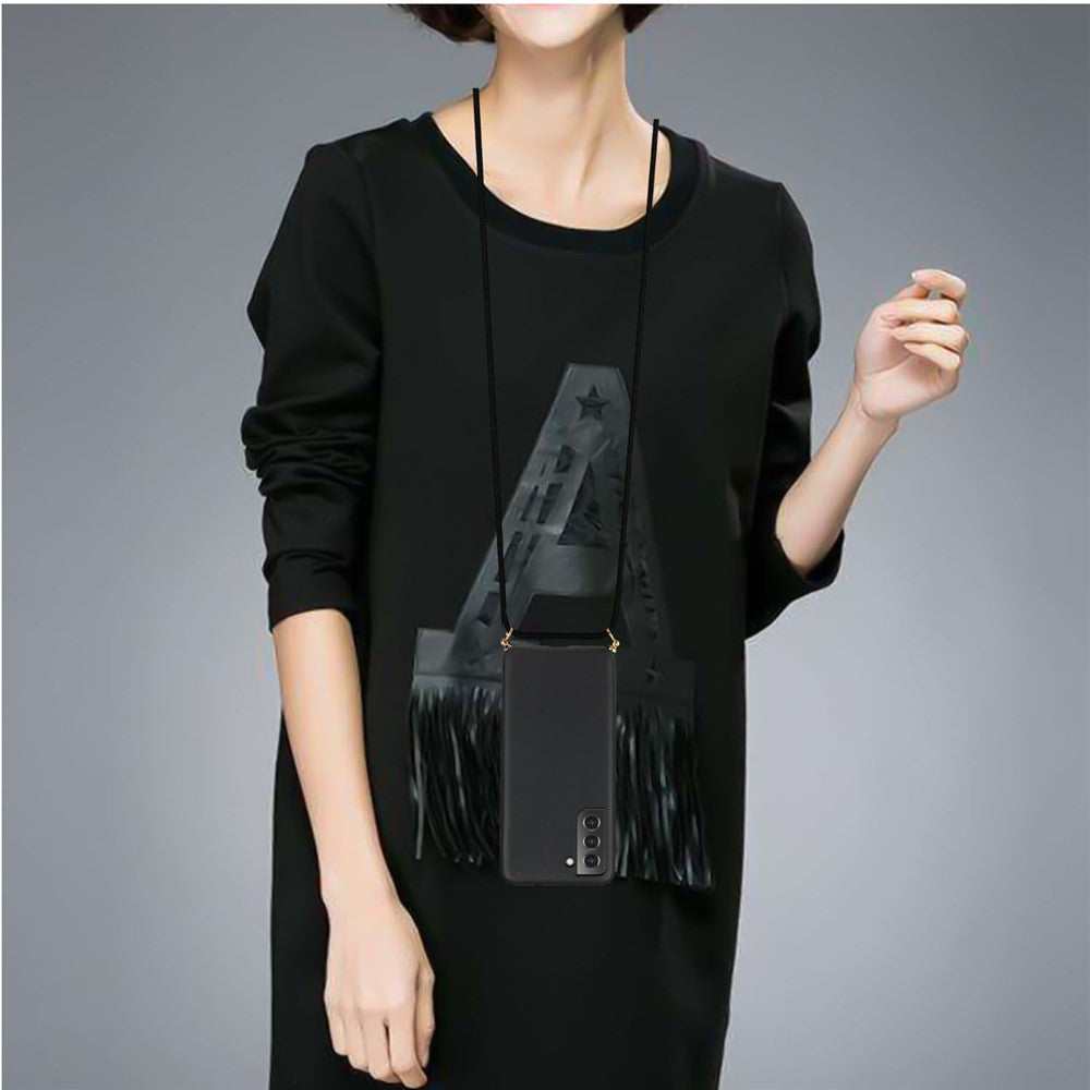 Drop Proof TPU + Biodegradable Wheat Straw Eco-Friendly Slim Protective Case Cover with Strap for Samsung Galaxy S22 5G