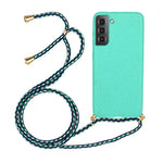 Drop Proof TPU + Biodegradable Wheat Straw Eco-Friendly Slim Protective Case Cover with Strap for Samsung Galaxy S22 5G