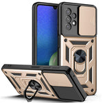 Roterande metallring med stöddesign, glidande kameraskydd, anti-fingeravtryck, PC + TPU hybridmobilskal för Samsung Galaxy A13 4G