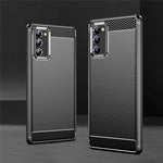 1.8mm Carbon Fiber Drop-proof Anti-fingerprint Brushed Texture Flexible TPU Mobile Phone Cover for Samsung Galaxy Note20/Note20 5G