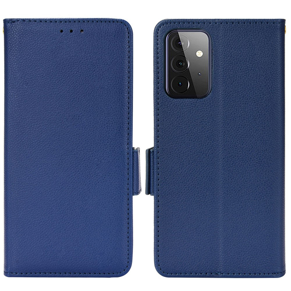 Telefoncover med ridsefast litchitekstur i PU-læder med folio-pungfunktion og stander til Samsung Galaxy A53 5G