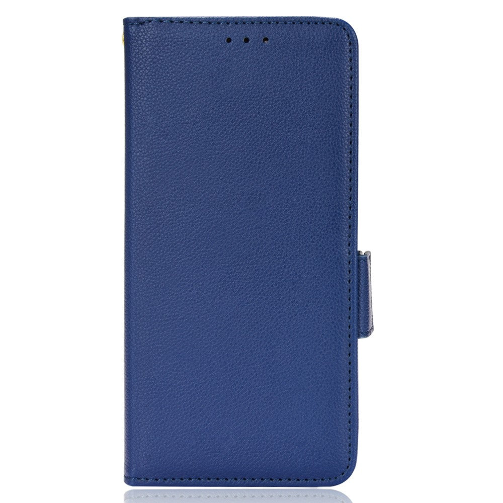 Telefoncover med ridsefast litchitekstur i PU-læder med folio-pungfunktion og stander til Samsung Galaxy A53 5G