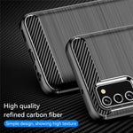 Kulfibertekstur 1,8 mm TPU-cover Børstet overflade Fingeraftaksfri Stødsikkert Telefonbeskyttelsescover til Samsung Galaxy A03s (166,5 mm)