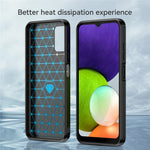 Kulfibertekstur 1,8 mm TPU-cover Børstet overflade Fingeraftaksfri Stødsikkert Telefonbeskyttelsescover til Samsung Galaxy A03s (166,5 mm)