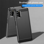 Kulfibertekstur 1,8 mm TPU-cover Børstet overflade Fingeraftaksfri Stødsikkert Telefonbeskyttelsescover til Samsung Galaxy A03s (166,5 mm)