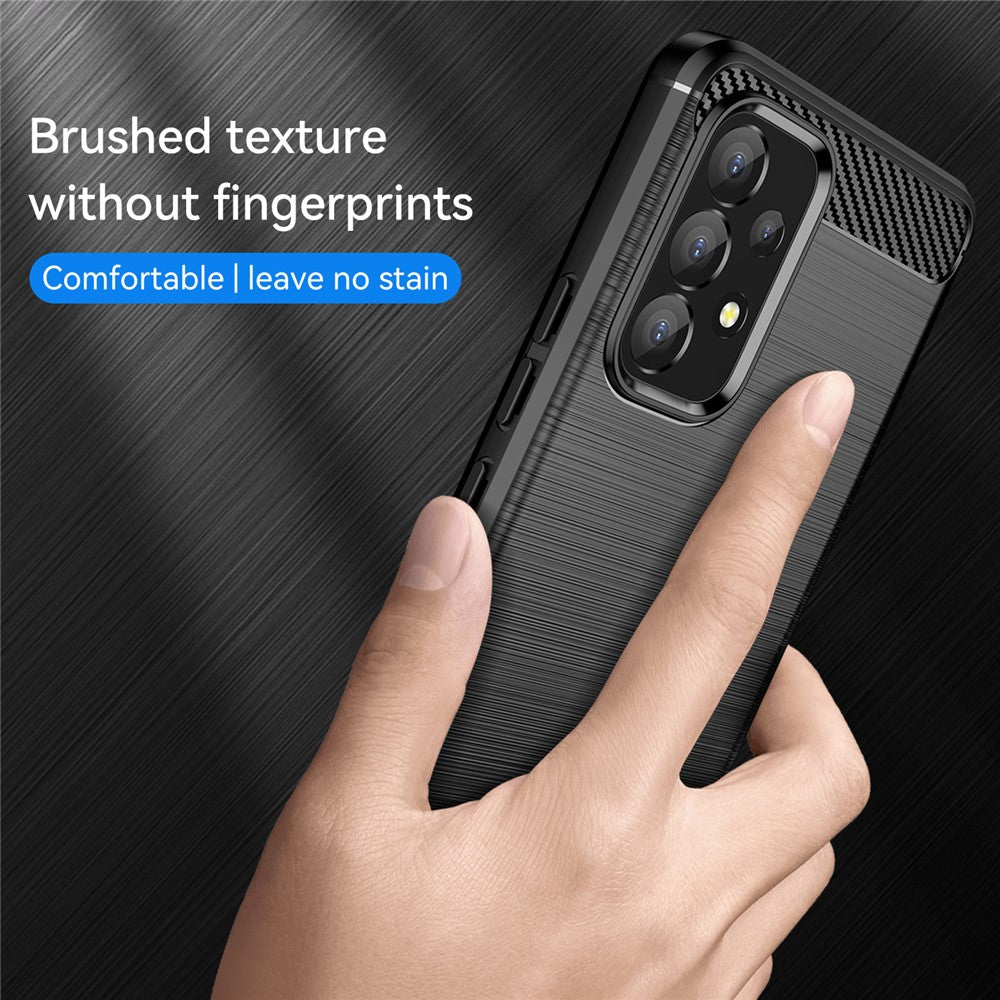 1.8mm Carbon Fiber Texture TPU Case Air Bag Design Brushed Surface Phone Protective Cover for Samsung Galaxy A53 5G