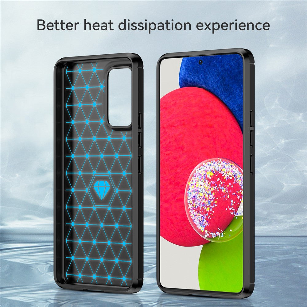 1.8mm Carbon Fiber Texture TPU Case Air Bag Design Brushed Surface Phone Protective Cover for Samsung Galaxy A53 5G