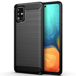1.8mm Heat Dissipation TPU Case Full Brushed Surface Coverage Carbon Fiber Texture Phone Cover for Samsung Galaxy A71 4G SM-A715