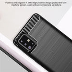 1.8mm Heat Dissipation TPU Case Full Brushed Surface Coverage Carbon Fiber Texture Phone Cover for Samsung Galaxy A71 4G SM-A715