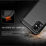 1.8mm Heat Dissipation TPU Case Full Brushed Surface Coverage Carbon Fiber Texture Phone Cover for Samsung Galaxy A71 4G SM-A715
