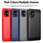 1.8mm Heat Dissipation TPU Case Full Brushed Surface Coverage Carbon Fiber Texture Phone Cover for Samsung Galaxy A71 4G SM-A715