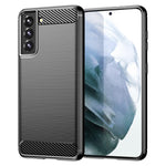 1,8 mm värmeavledande TPU-skal, reptåligt, falltåligt, kolfibertextur, mobilskal med borstad yta för Samsung Galaxy S21 4G/5G