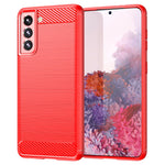 1,8 mm värmeavledande TPU-skal, reptåligt, falltåligt, kolfibertextur, mobilskal med borstad yta för Samsung Galaxy S21 4G/5G