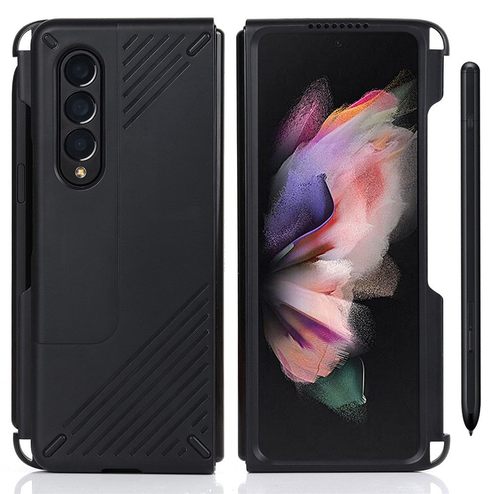 Anti-scratch Hard PC Folding Phone Case with Stylus Pen Slot for Samsung Galaxy Z Fold3 5G