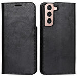 Slagfast Crazy Horse-tekstur ægte læder magnetisk automatisk lukning cover stand flip wallet etui til Samsung Galaxy S22 5G