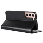 Slagfast Crazy Horse-tekstur ægte læder magnetisk automatisk lukning cover stand flip wallet etui til Samsung Galaxy S22 5G