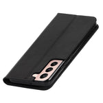 Slagfast Crazy Horse-tekstur ægte læder magnetisk automatisk lukning cover stand flip wallet etui til Samsung Galaxy S22 5G